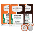 Fresh Roasted Coffee, Organic Ethiopian Sidamo Natural | USDA Organic, 100% Single Origin, Kosher | Light Roast 72 Pods for K Cup Brewers