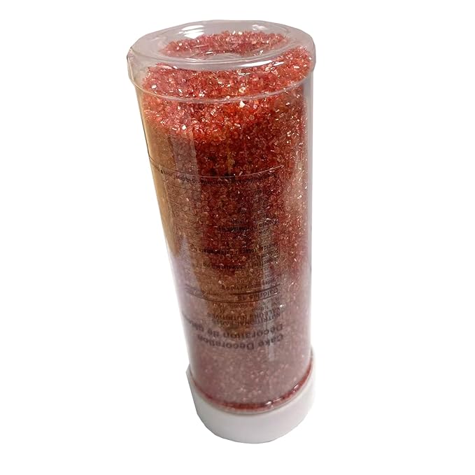 Sentovac Red Sanding Sugar for Baking Edible Sparkling Sugar Sprinkles Coarse Sugar Crystals for Baking Topping Cake Cookie Cupcake Topper Ice Cream Decoration Supplies 3.2 OZ