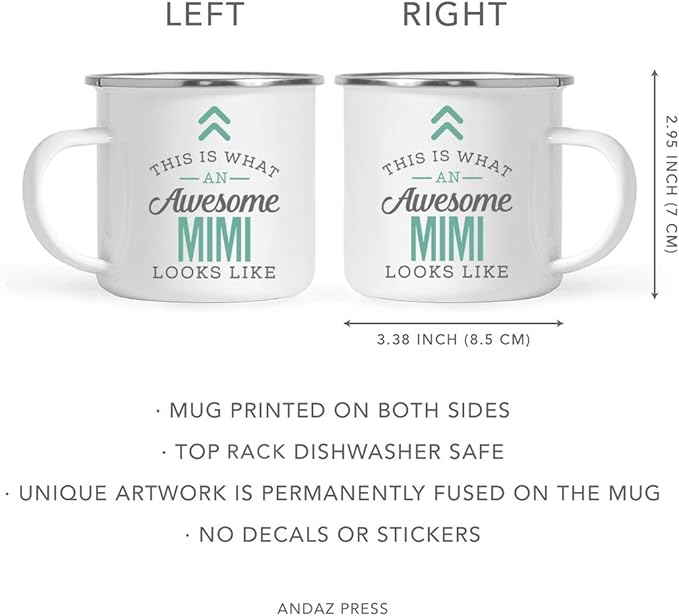 Andaz Press 11oz. Stainless Steel Campfire Coffee Mug Gift, This is What an Awesome Mimi Looks Like, 1-Pack, Birthday Gift Ideas Coworker Him Her, Includes Gift Box