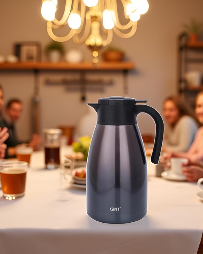 GiNT 2.2L / 74Oz Thermal Coffee Carafe, Insulated Stainless Steel Coffee Carafes for Keeping Hot/Double Walled Vacuum Thermal Carafe (Purple)