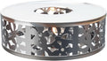 Tea Warmer Petals Silhouette, JUKFITA Silver Brushed Stainless Steel Teapot Warmer, Includes 1 Tealight Holder