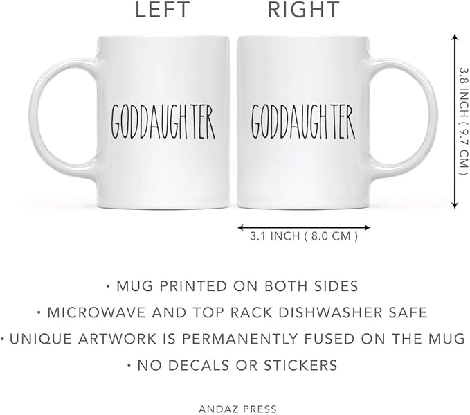 Andaz Press Simple Rustic Farmhouse Kitchen Decor 11oz. Ceramic Coffee Tea Mug Gift, Goddaughter, 1-Pack, Birthday Christmas Gift Ideas for Family, Friends
