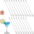 18 Pcs Bar Spoon Cocktail Mixing Spoon 12 Inches Stainless Steel Long Drink Stirrers with Spiral Handle for Cocktail Shaker, Silver