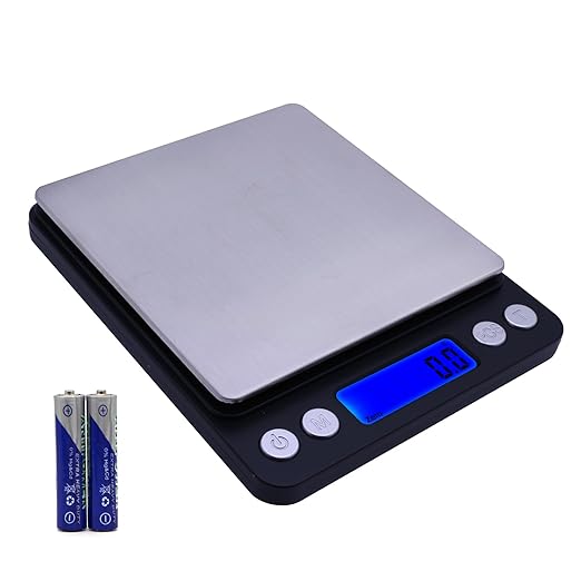 Gram Scale,Capacity 3000g Accuracy 0.1g Mini Food Scales Digital Weight Grams and Oz,Small Kitchen High Precision for Espresso,Baking,Jewelry,Soap Making,Black