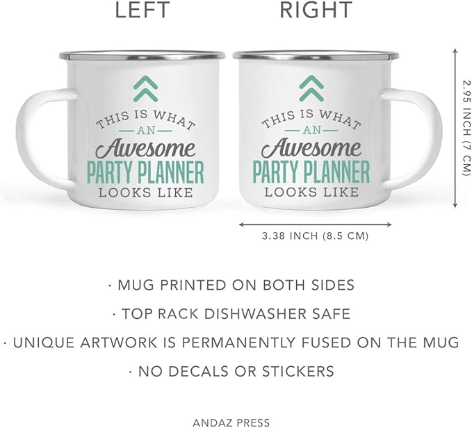 Andaz Press 11oz. Stainless Steel Campfire Coffee Mug Gift, This is What an Awesome Party Planner Looks Like, 1-Pack, Birthday Gift Ideas Coworker Him Her, Includes Gift Box