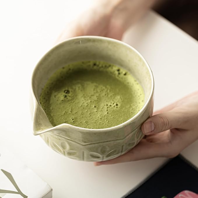 Matcha Whisk Set 8 Pcs Green Matcha Set with Matcha Bowl (Chawan), Whisk, Holder & Accessories – Complete Matcha Kit for Ceremony, Traditional Tea Set for Making Latte, Gift for Family & Friends