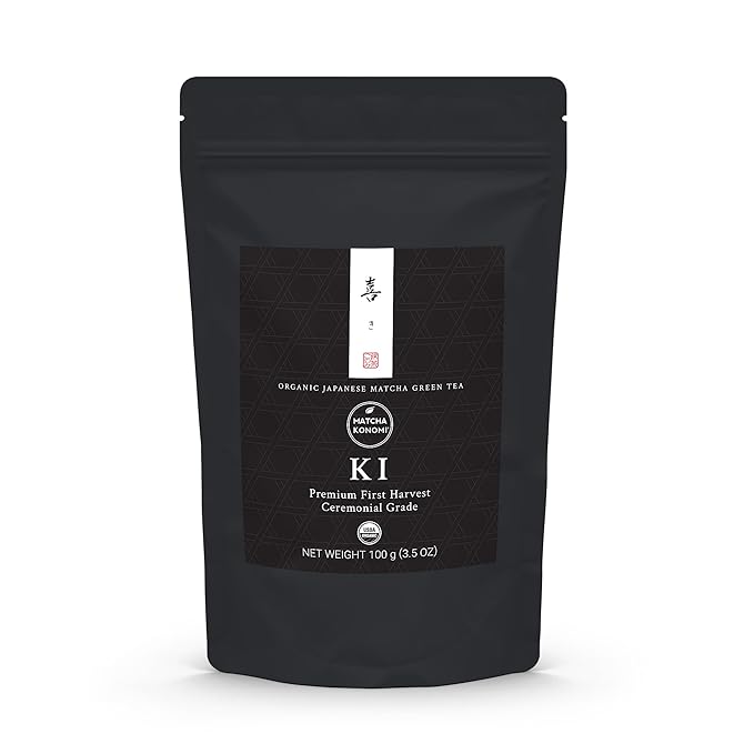 Ki Matcha 100g (3.5 oz) - Organic Premium Ceremonial Japanese Matcha Green Tea Powder - Zero Sugar - First Harvest - USDA Certified
