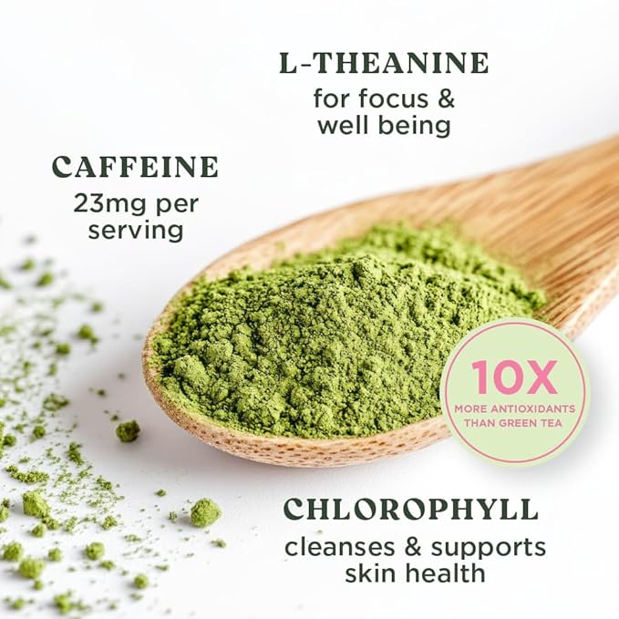 The Harmony Matcha Strawberry (7.05oz Bag - 20 Servings) Premium Japanese Matcha Powder, Rich in Antioxidants & L-Theanine, Sweetened with Organic Sugar, No Preservatives