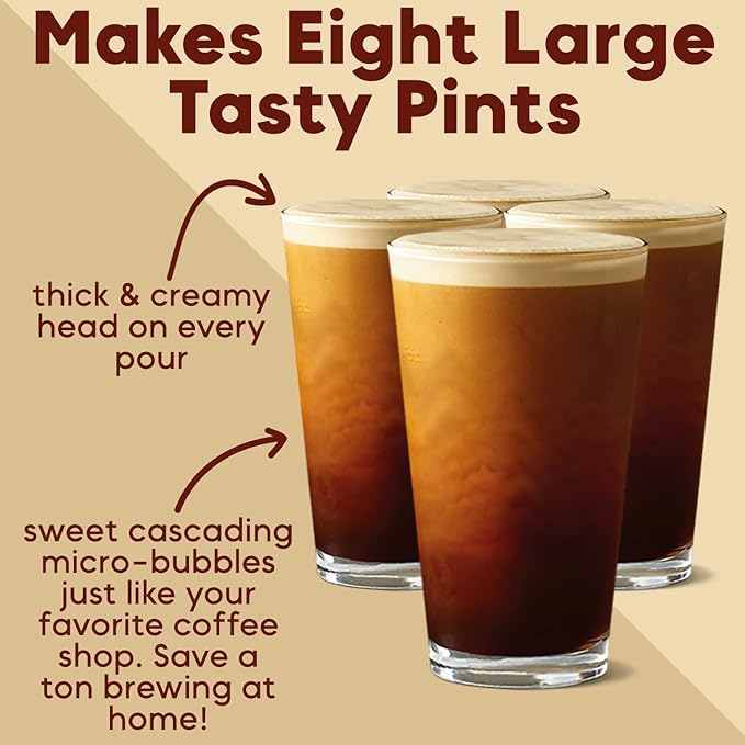 The Original Royal Brew Nitro Cold Brew Coffee Maker - Gift for Coffee Lovers -128 oz Extra Large Home Keg, Nitrogen Gas System Coffee Dispenser Kit - Use Nitrogen or Nitrous Oxide