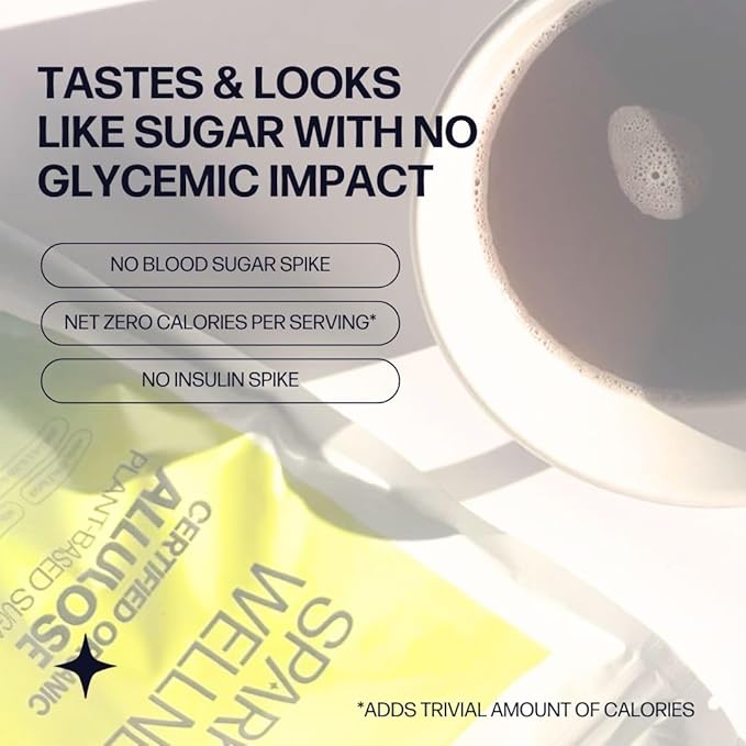 Sparkle Wellness Organic Allulose | A plant-based sugar alternative with zero glycemic impact | Keto-Friendly, Non-Glycemic, Plant-Based Sugar Substitute for Baking, Coffee, Cooking & Drinks