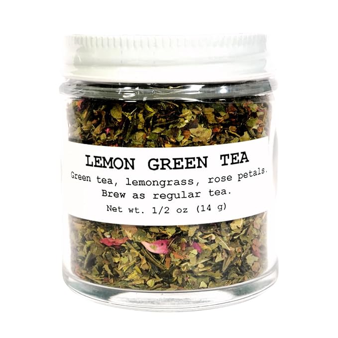 Lemon Green Tea, 1/2 oz (14 g) - Herbal Beverage Tea in Glass Jar by Smoke Camp Crafts