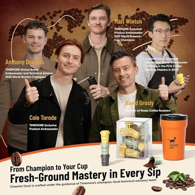 CheerfulGoat Instant Cold Brew Coffee – Speciality Javy Coffee Extract 100% Arabica, Freeze-Dried, No Sugar, No Additives, Low Acid, Healthy for Iced & Hot Coffee, Singapore Coffee, 30 Servings