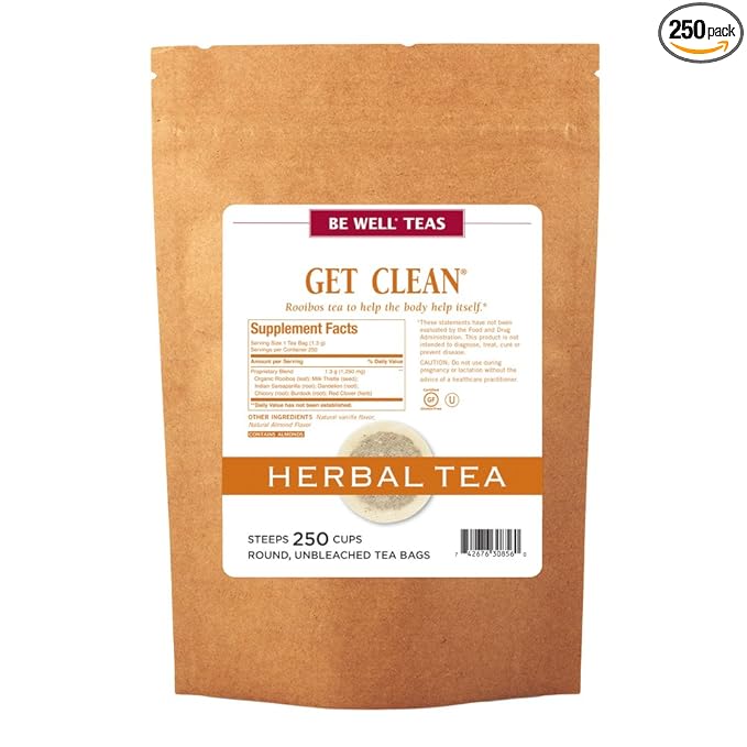 The Republic of Tea Be Well Teas No. 7, Get Clean Herbal Tea, Refill Pack of 250 Tea Bags