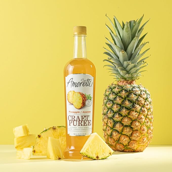 Amoretti - Pineapple Beverage Infusion, 94 Servings Per Bottle (750 ml) - Drink Mix & Water Enhancer with Pump for Flavoring Cocktails, Waters, Teas, and other Beverages, Preservative Free