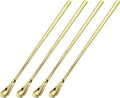 uxcell 4Pcs Stainless Steel Mixing Spoon 7.6 Inch Cocktail Stirrer Bar Spoon Drink Stirring Spoon with Long Handle for Bar Cocktail Ice Tea, Gold