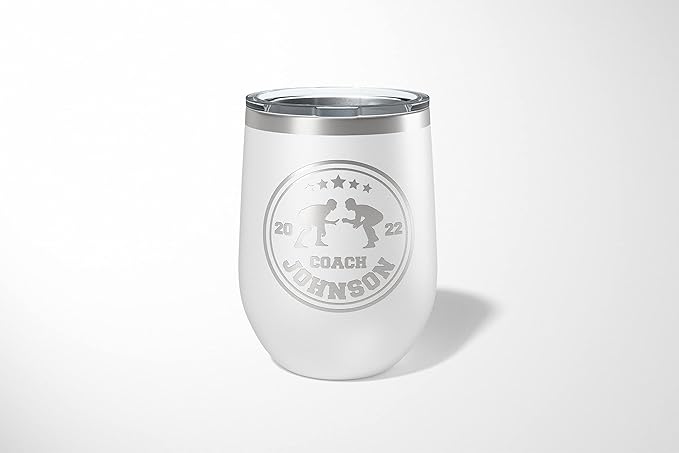 Wrestling Coach gifts, Tumbler, Coach tumbler, Wrestling gifts, Coach Beer glass, Coach gift, Wrestling Coach, Coach gifts, Wrestling Coach (Wrestling Circle, White, 12oz Wine Tumbler)