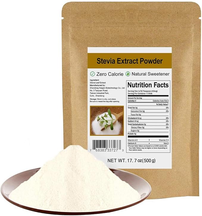 Pure Stevia Extract Powder without Erythritol 17.7oz(500g) - Highly Concentrated Stevia Powder Sweetener, Zero Calorie, No Artificial, Natural Sugar Alternative