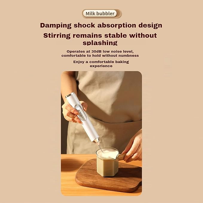 YooHooPo rechargeable milk frother hand held - 3-speed wireless electric whisk for coffee,milk,cream,usb charging