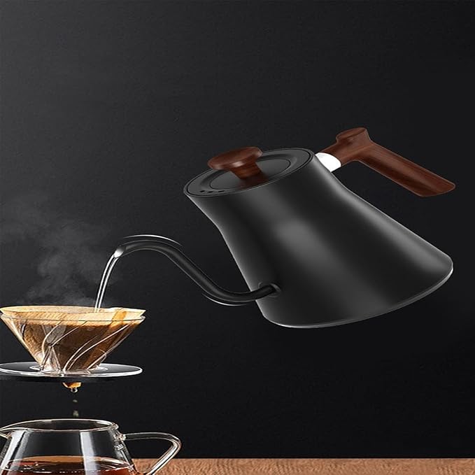 Smart Gooseneck Electric Kettle 1500W - Variable Temperature Control with LED Display, 304 Stainless Steel, 5oz Micro-Brew & 24H Keep Warm for Coffee/Tea(WHITE, EU PLUG)