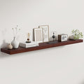 Fun Memories Rustic Real Wood Floating Shelves, 8 Inch Deep Floating Shelf Wall Mounted, 48" W x 8" D Wall Shelves Storage Shelves for Living Room, Bedroom, Bathroom, Red Brown, Set of 1