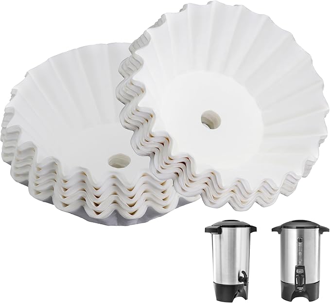 Paper Coffee Filters Compatible with Hamilton Beach Coffee Maker, 200 Pcs White Perforated Disposable Filters for Hamilton Beach 45 Cup