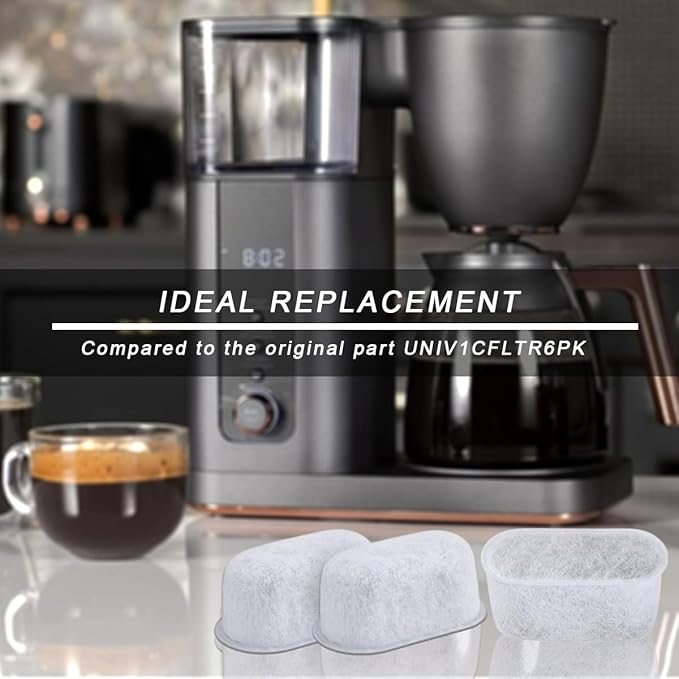 NKA UNIV1CFLTR6PK Coffee Maker Water Filter Replacement For GE Café Drip Coffee Maker, Compatible with UNIV1CFLTR6PK, for Models G7CDABSSTSS, G7CDAASSTSS, C7CDAAS3PD3, C7CDAAS4PW3,12-Pack