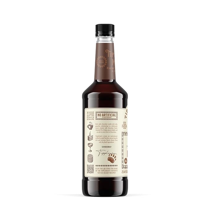 Tippleman's Mocha Coffee Syrup - Rich Flavor for Hot or Iced Drinks, Latte, Tea, Espresso, Cappuccino, Cocktails, & Baking - 25.4 Fl Oz