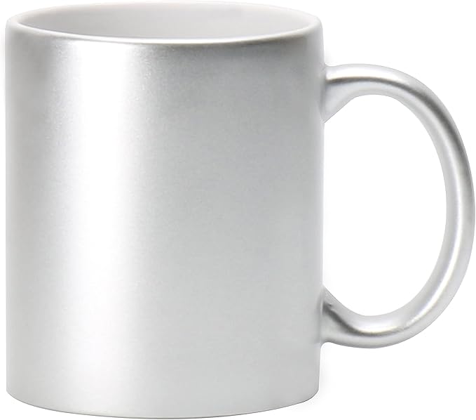 11oz Ceramic Sublimation Coffee Mug (12, silver)