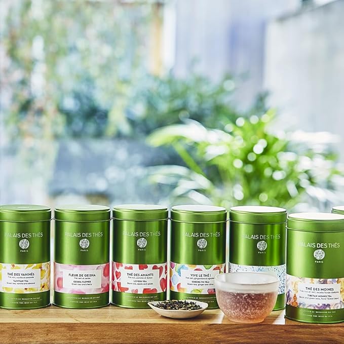Palais des Thés - Geisha Flower - Green Tea & Cherry Blossom - Premium Loose Leaf, Serves 20-25 Cups - 3.5oz Tin