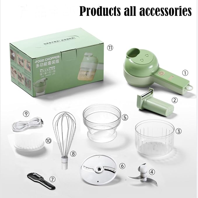 5 in 1 portable handheld electric vegetable cutting machine,Electric Vegetable Cutter, multi-functional vegetable and fruit electric cutting and shredding machine,choppers.