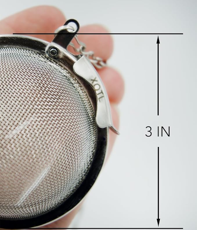 3 Inch Tea Ball Infuser – 2 PCS Stainless Steel Mesh Strainer for Loose Leaf Tea, Spices, Herbs – Reusable Tea Steeper – Dishwasher Safe – Metal Tea Filter
