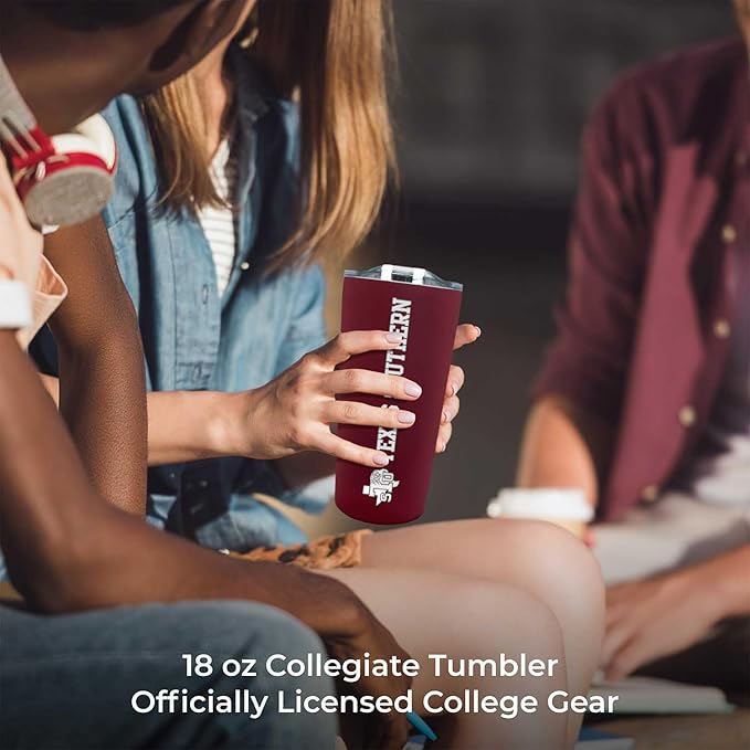 Campus Colors NCAA Stainless Steel Tumbler perfect for Gameday - 18 oz - Double Walled - Keeps Drinks Perfectly Insulated (Texas Southern University - Maroon)