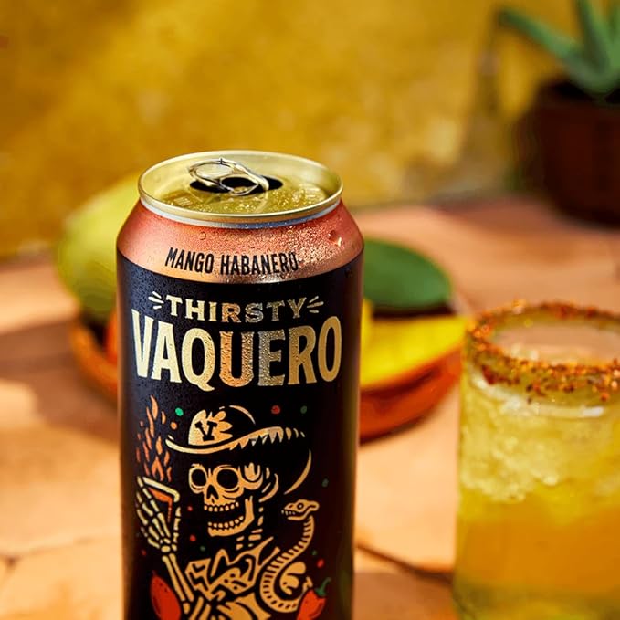 Thirsty Vaquero, Mexican-inspired soda, Real Fruit Juice & Savory Spices, Made with Organic Agave, Low Calorie, Natural Juice, 3 Bold Flavors: Lime, Salt & Chile | Watermelon Jalapeno | Mango Habanero (12-Pack | 16Oz Cans, Variety Pack)