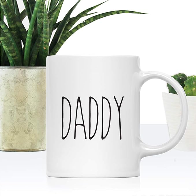 Andaz Press Simple Rustic Farmhouse Kitchen Decor 11oz. Ceramic Coffee Tea Mug Gift, Daddy, 1-Pack, Birthday Christmas Gift Ideas for Family, Friends