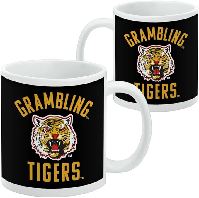 Grambling State University Tigers Logo Ceramic Coffee Mug, Novelty Gift Mugs for Coffee, Tea and Hot Drinks, 11oz, White