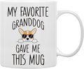 QASHWEY Corgi Dog Grandma Gifts Mug, Corgi Coffee Mug, Funny Corgi Dog Lover Owner Coffee Mug Tea Cup Gifts for Grandma Grandpa, My Favorite Granddog Gave Me This Mug Coffee Cups Ceramic 11oz