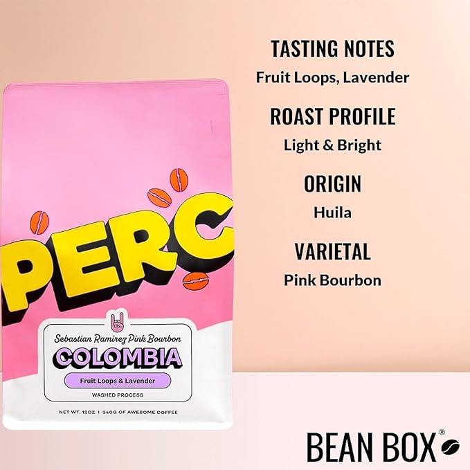 Colombia Sebastian Ramirez Pink Bourbon - Roasted by Perc Coffee - Freshly Ground Coffee - 2 Pound Bag