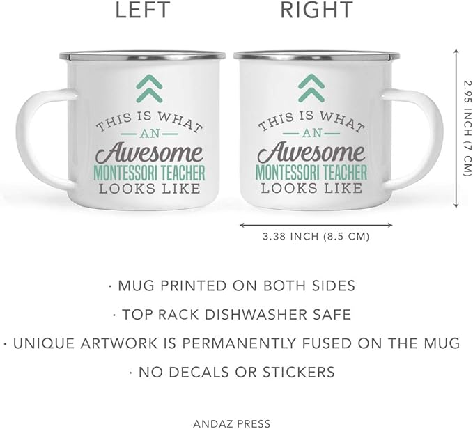 Andaz Press 11oz. Stainless Steel Campfire Coffee Mug Gift, This is What an Awesome Montessori Teacher Looks Like, 1-Pack, Birthday Ideas Coworker Him Her, Includes Box Montessori Gifts For Teachers