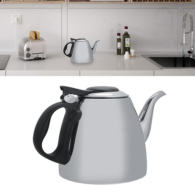 1.2l 1.5L Stovetop Teapot Stainless Steel Stove top Teapot Tea Coffee Pot Kettle Heat Resistant Handle(1.2L)