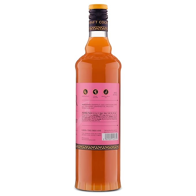 Liber & Co. Rio Red Grapefruit Cordial - Craft Cocktail Mixer with 60% Texas Grapefruit Juice & Cold-Pressed Essential Oils - Perfect for Palomas, Hemingway Daiquiris & Tequila Cocktails - Makes 50 Drinks (25.4 oz)