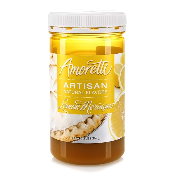 Amoretti - Natural Lemon Meringue Artisan Flavor Paste, 2.2 lbs, Perfect For Ice Cream, Beverages, Cakes, and more, Preservative Free, Vegan, Gluten Free, No Artificial Sweeteners, Highly Concentrated