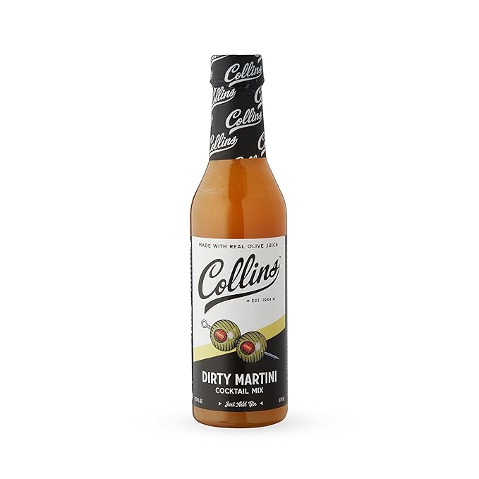 Collins Dirty Martini Mix, Dirty Martini Olive Brine, Olive Juice for Dirty Martinis, 12.7oz Cocktail Mixer Set of 1