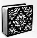 Retro Scrollwork Decorative Black Metal Napkin Holder for Table, 4.9" x 4.7" x 1.9" Damask Standing Napkin Holder for Home Kitchen Restaurant Picnic Party Coffee Bar Dining Room