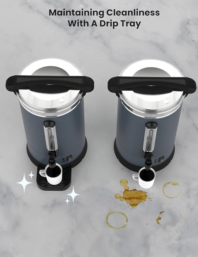 Large Commercial Coffee Urn 80 Cup/12L Coffee Dispenser,3.2Gal Stainless Steel Electric Coffee Maker with Double Wall Insulation, Hot Beverage & Water Dispenser
