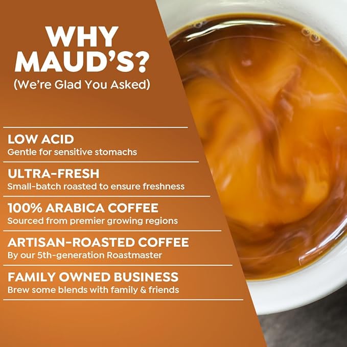 Maud's Salted Caramel Flavored Instant Coffee, 52 ct, 100% Arabica Coffee, Medium Roast, Instant Hot or Iced Coffee - Just add water
