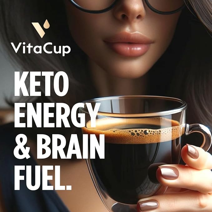 VitaCup Genius Ground Keto Coffee w/Turmeric, MCT Oil, B Vitamins, D3, Ground Coffee Medium Dark Roast, Bold & Smooth, 100% Arabica Coffee Grounds, 2 bags, 11oz each