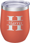 Gifts Inscribed Personalized Wine Tumbler with Lid – Orange Custom Engraved Stainless Steel Insulated Mug for Hot & Cold Drinks – Customized Bridesmaid, Wedding, or Birthday Gift