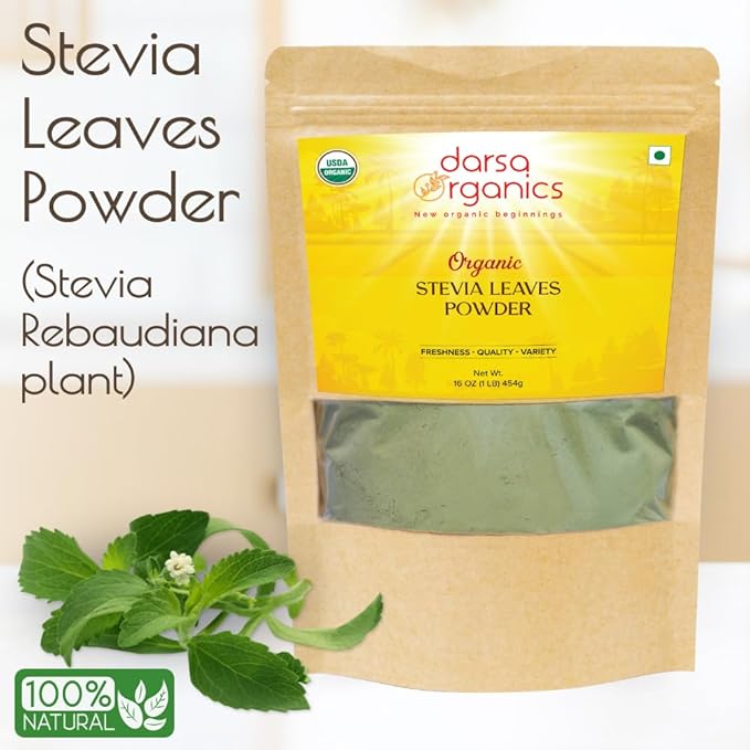 Stevia Powder 16 oz - Premium Grade USDA Organic Certified Plant Based Stevia Extract Powder for Cooking & Baking, Pure Natural Sweetener, Zero Calorie Sugar Substitute, Non-GMO, Gluten-Free, Vegan, No Erythritol or Additives