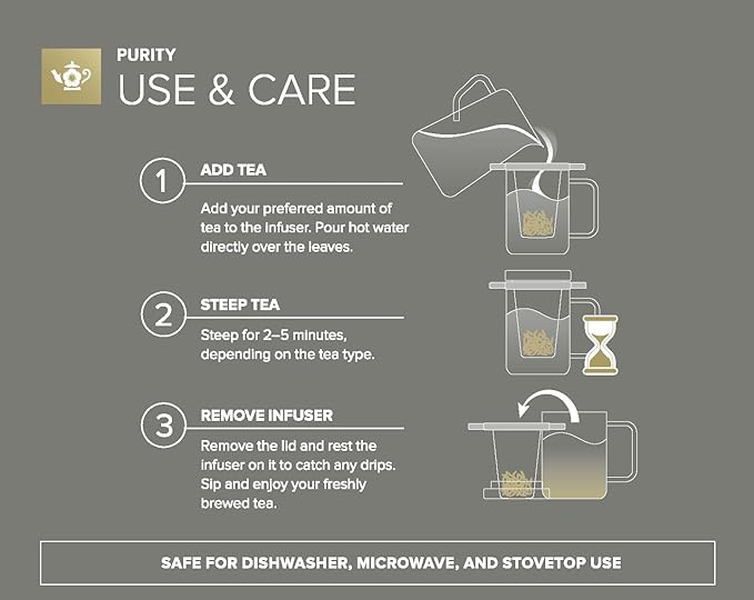 Teabloom Purity Loose-Leaf Tea Glass Infuser with Versatile Lid – 3.3 Borosilicate, Laser-Perforated Design, Universal Fit for Cups & Teapots, Toxin-Free Brewing, Ideal for Whole-Leaf Teas
