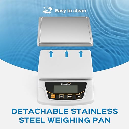 Bonvoisin Digital Scale 0.1 Gram Accuracy Precision Lab Scale 6000g Scientific Digital Balance for Laboratory, Jewelry Weighing